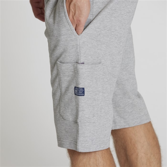 North 56°4 sweat shorts m. tricot boord, grijs mellee