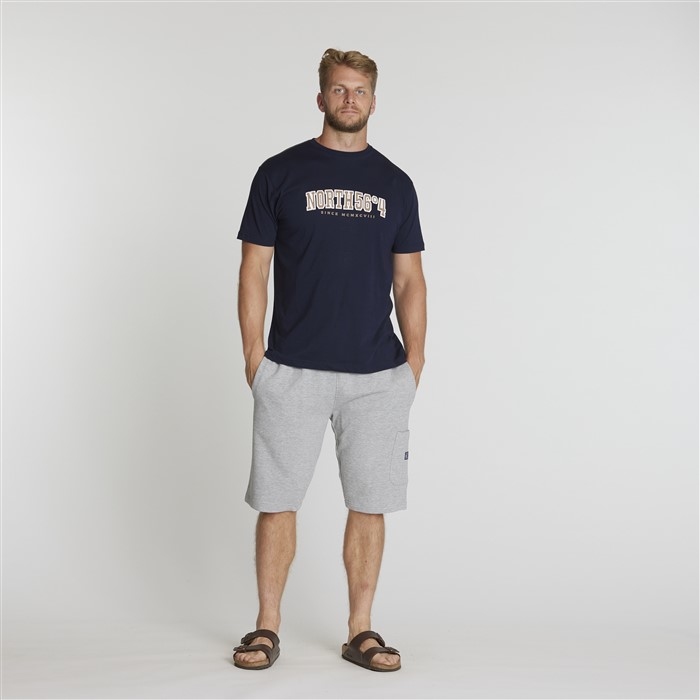 North 56°4 sweat shorts m. tricot boord, grijs mellee