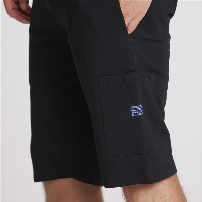 North 56°4 sweat shorts m. tricot boord, zwart