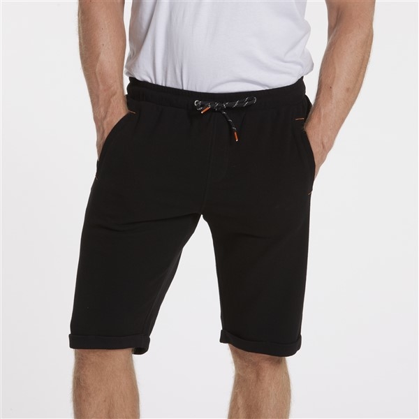 North 56°4 sweat shorts m. tricot boord, zwart