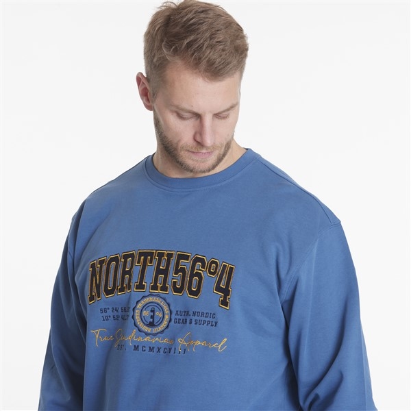 North 56°4 sweater 'NOR 56°4', mid blue