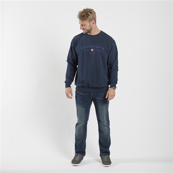 North 56°4 sweater 'North 56°4' borduur, navy
