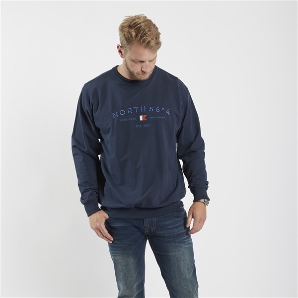 North 56°4 sweater 'North 56°4' borduur, navy