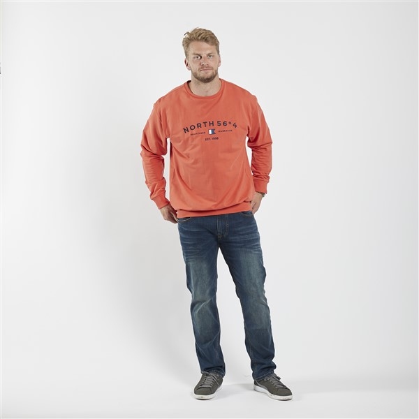 North 56°4 sweater 'North 56°4' borduur, paprika