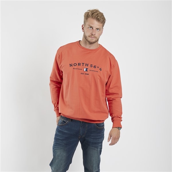North 56°4 sweater 'North 56°4' borduur, paprika
