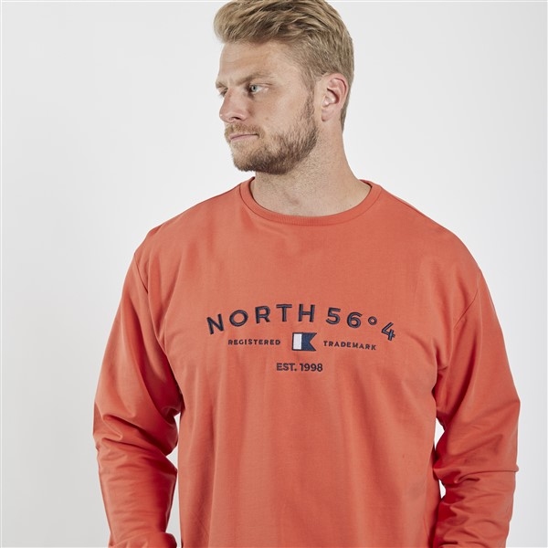 North 56°4 sweater 'North 56°4' borduur, paprika