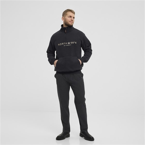 North 56°4 sweater m. rits 'NORTH 56°4', zwart