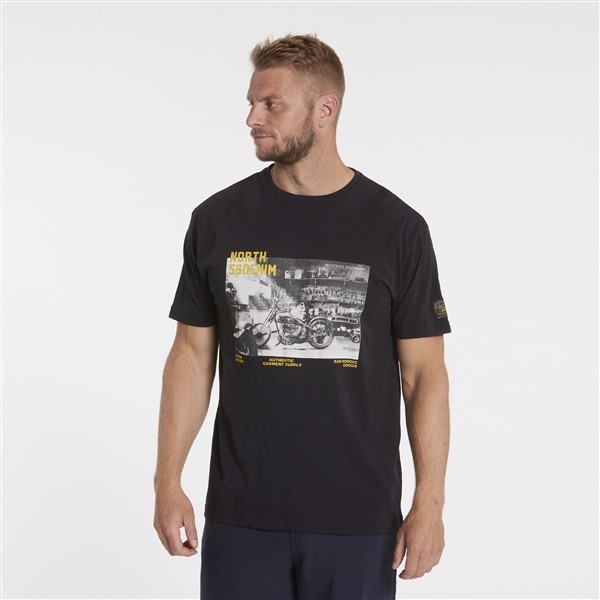 North 56°4 T-shirt 'Authentic Motor', zwart