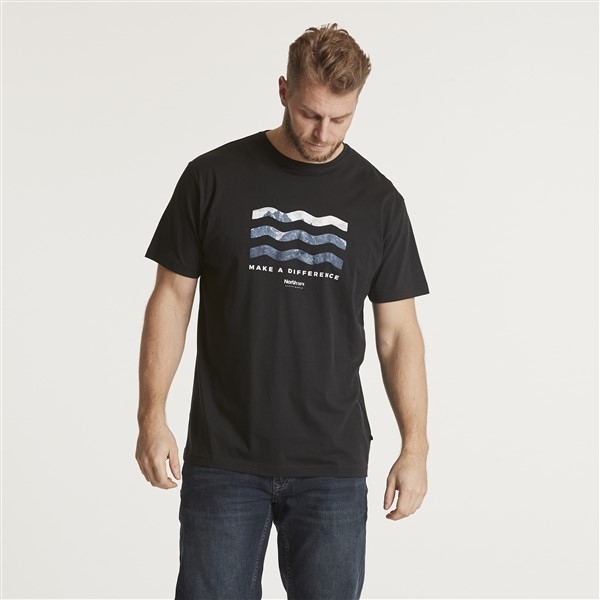 North 56°4 T-shirt 'MAKE A DIFFERENCE', zwart
