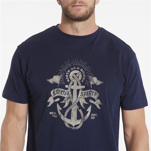 North 56°4 T-shirt 'Sailor Spirit', navy blauw