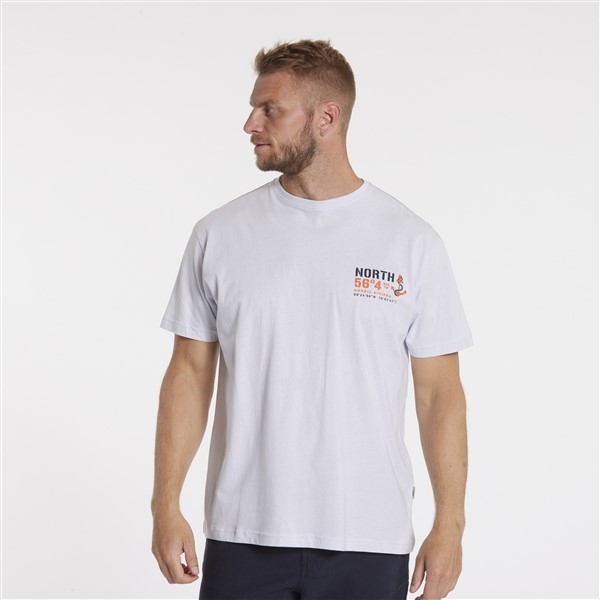 North 56°4 T-shirt m. printje, licht blauw
