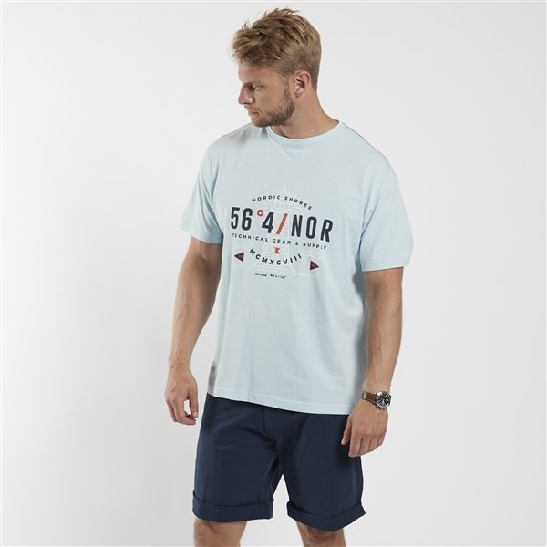North 56°4 T-shirt print 'Nordic Shores', l. blauw