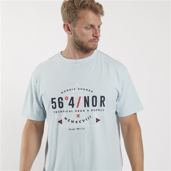 North 56°4 T-shirt print 'Nordic Shores', l. blauw