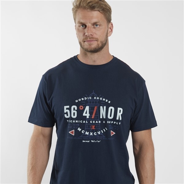 North 56°4 T-shirt print 'Nordic Shores', navy