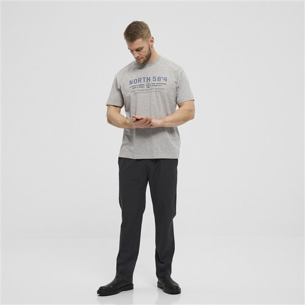 North 56°4 T-shirt print 'North', l. grijs