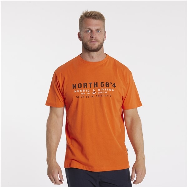 North 56°4 T-shirt print 'North', oranje