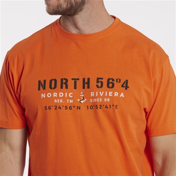 North 56°4 T-shirt print 'North', oranje