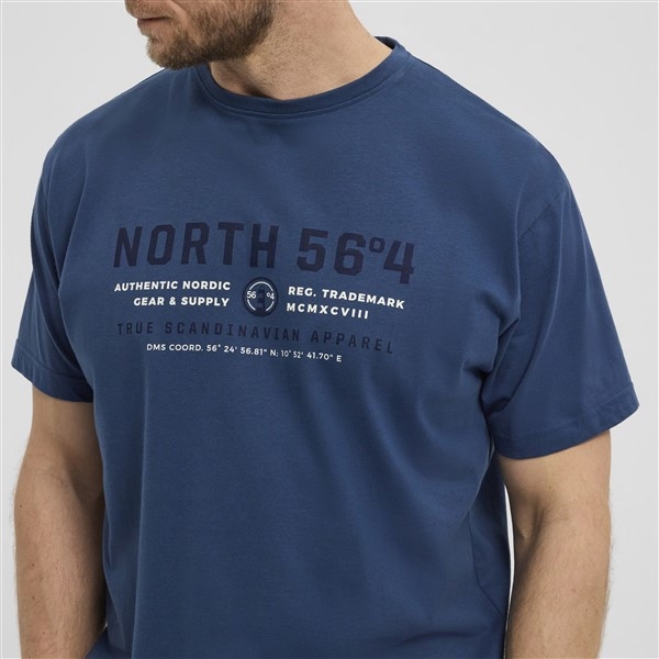 North 56°4 T-shirt print 'North', petrol blue