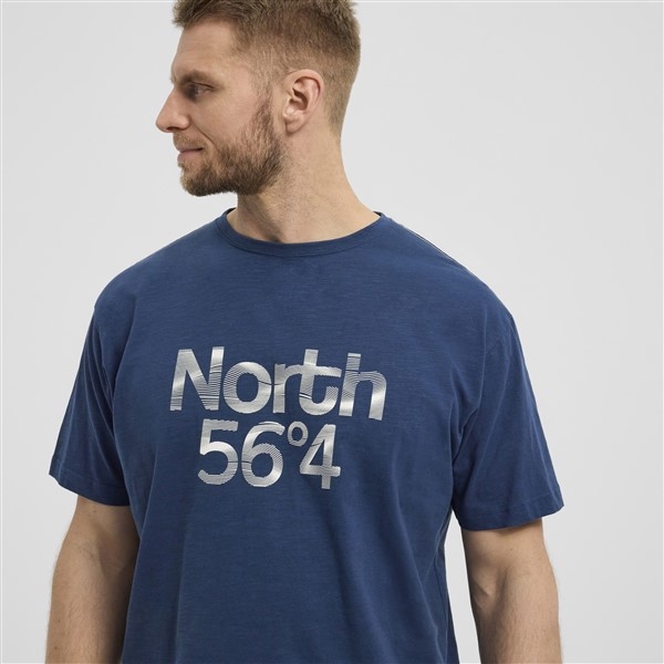 North 56°4 T-shirt print 'North', petrol blue