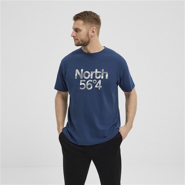 North 56°4 T-shirt print 'North', petrol blue