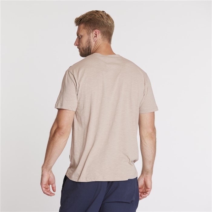 North 56°4 T-shirt print 'Vuurtoren', light sand