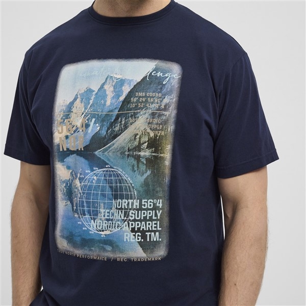 North 56°4 T-shirt print Mountainview, navy