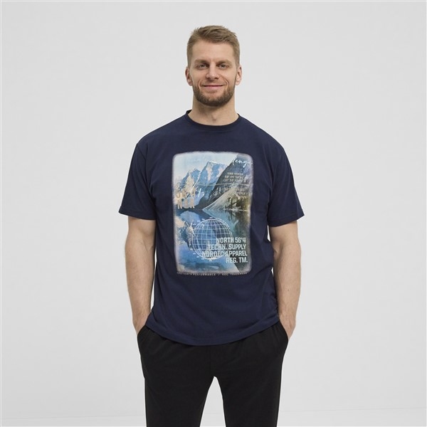 North 56°4 T-shirt print Mountainview, navy