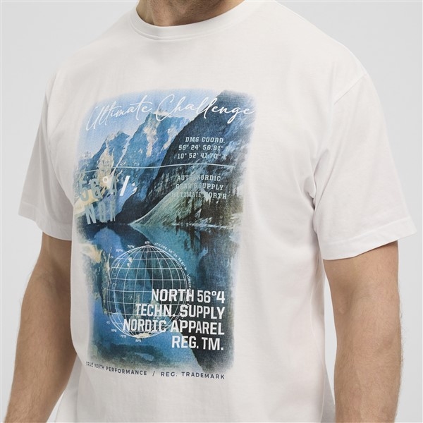 North 56°4 T-shirt print Mountainview, off white