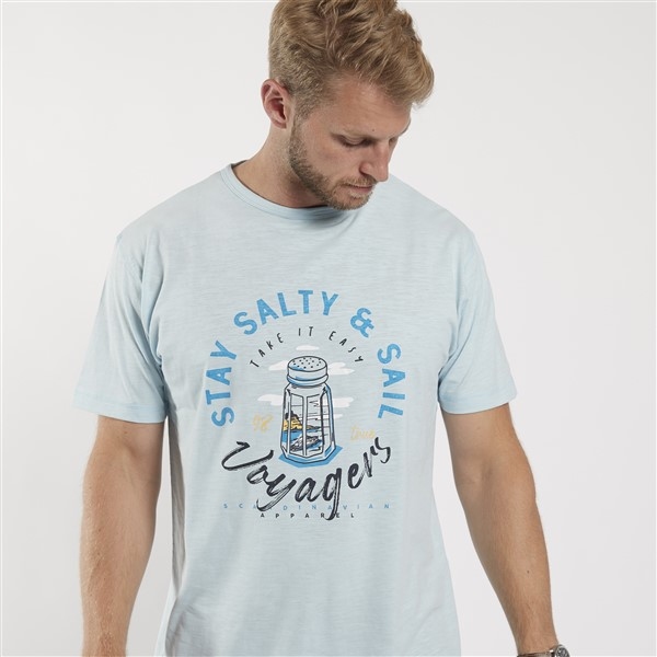 North 56°4 T-shirt print Salty & Sail, l.blauw
