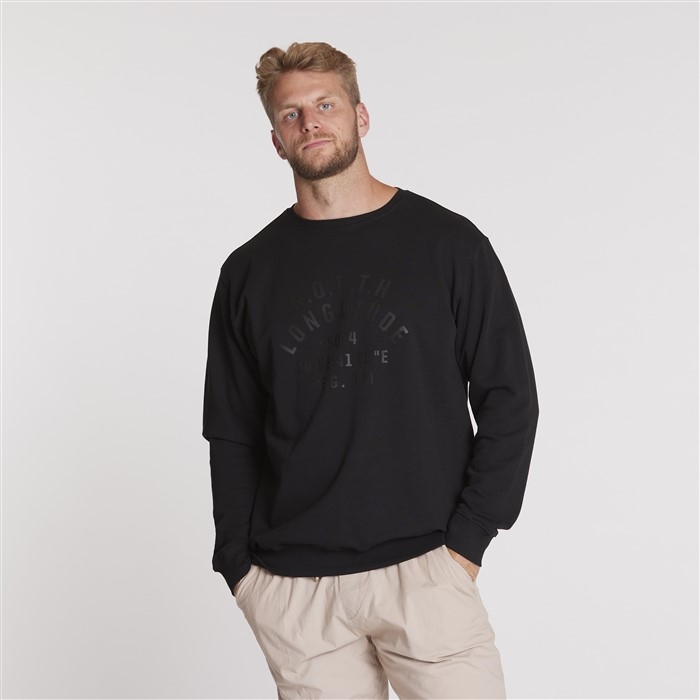 North 56°4 zomer sweater 'NORTH Longitude', zwart