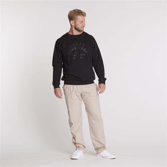 North 56°4 zomer sweater 'NORTH Longitude', zwart