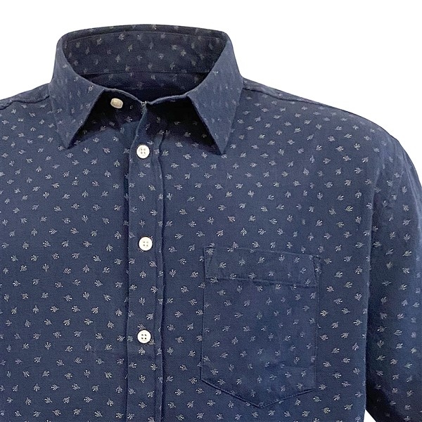 North 56°4 zomers shirt m. fijn printje, navy