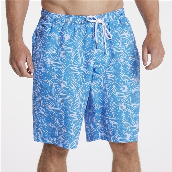 North 56°4 Zwemshorts m. bloem print, blauw/wit