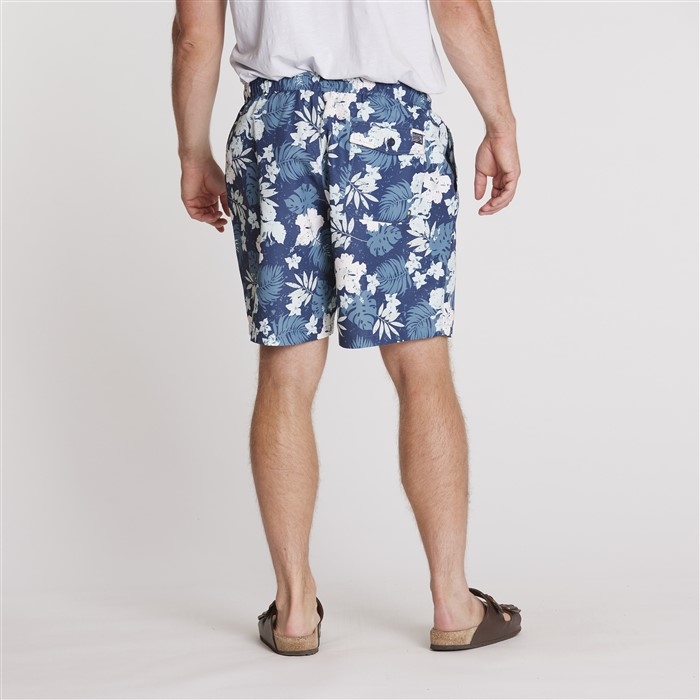 North 56°4 Zwemshorts m. bloem print, navy/blauw/wit