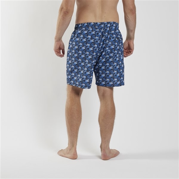 North 56°4 Zwemshorts m. plant print, blauw
