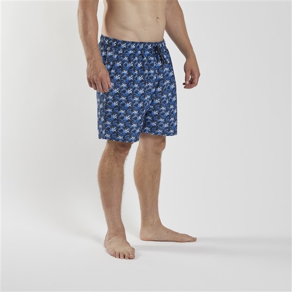 North 56°4 Zwemshorts m. plant print, blauw