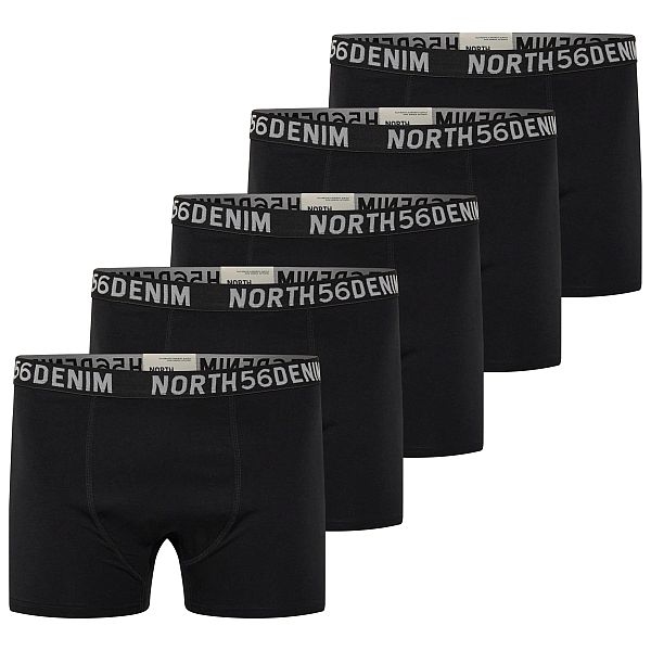 North 56Denim boxershort set 5-pack, zwart