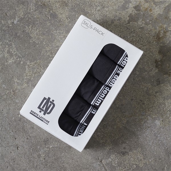 North 56Denim boxershort set 5-pack, zwart