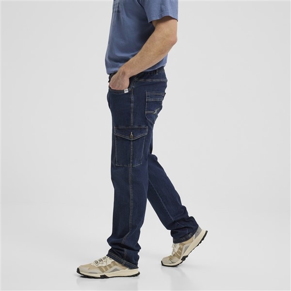 North 56Denim Cargo jeans m. elast. boord, blue wash