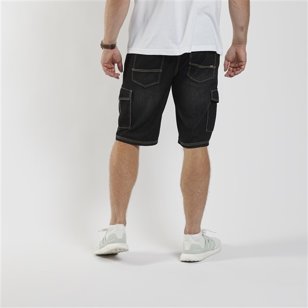 North 56Denim Cargo shorts elast. boord, black wash