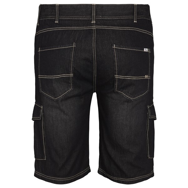 North 56Denim Cargo shorts elast. boord, black wash