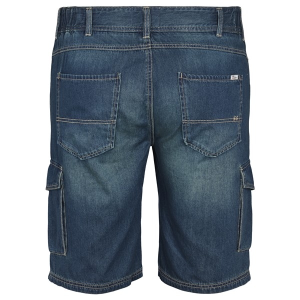North 56Denim Cargo shorts elast. boord, blue wash