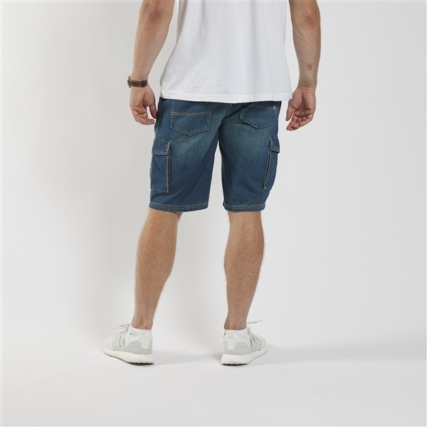 North 56Denim Cargo shorts elast. boord, blue wash