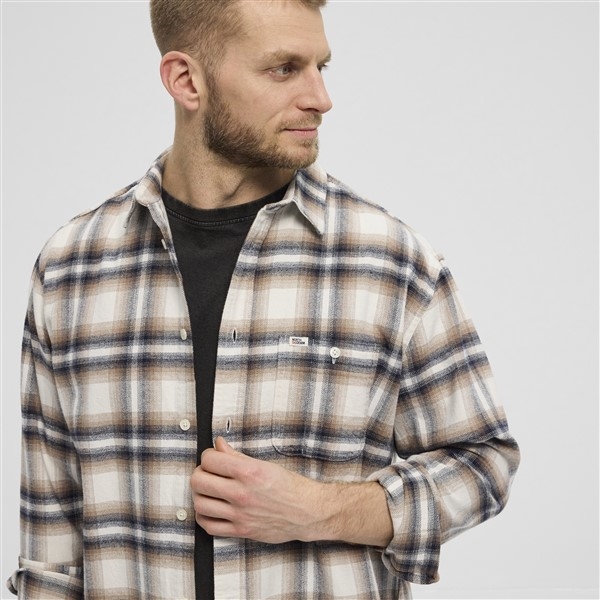 North 56Denim Overshirt flanel soft-feel, geruit