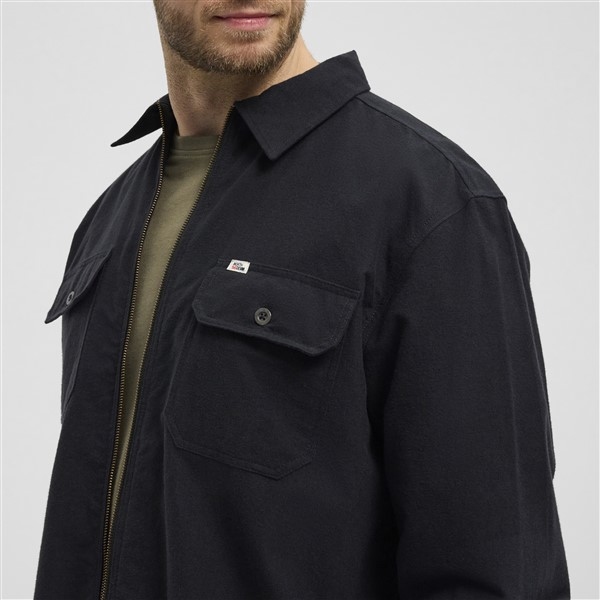North 56Denim Overshirt m. rits, zwart