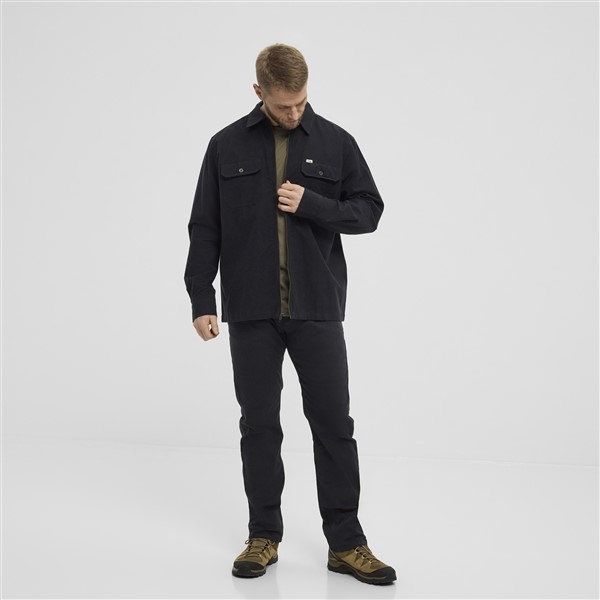 North 56Denim Overshirt m. rits, zwart
