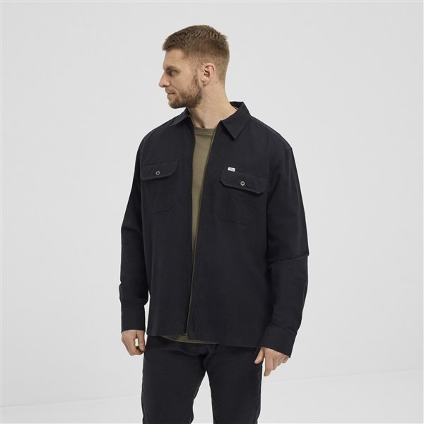 North 56Denim Overshirt m. rits, zwart