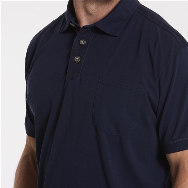 North 56Denim Polo piquee m. borstzakje, navy