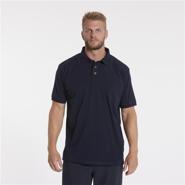 North 56Denim Polo piquee m. borstzakje, navy