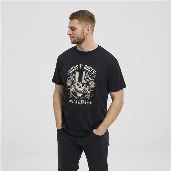 North 56Denim printed t-shirt 'Guns 'n Roses', zwart